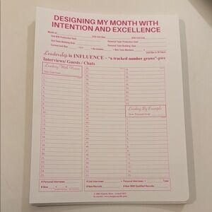 Pink Monthly Planner focus folders for Directors by Pamela Shaw for Mary Kay
